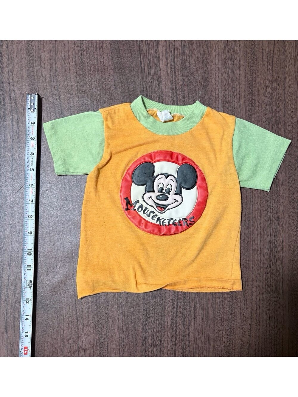 Vintage 70s Mickey Mouse club house puffy logo t shirt - Kids size 2